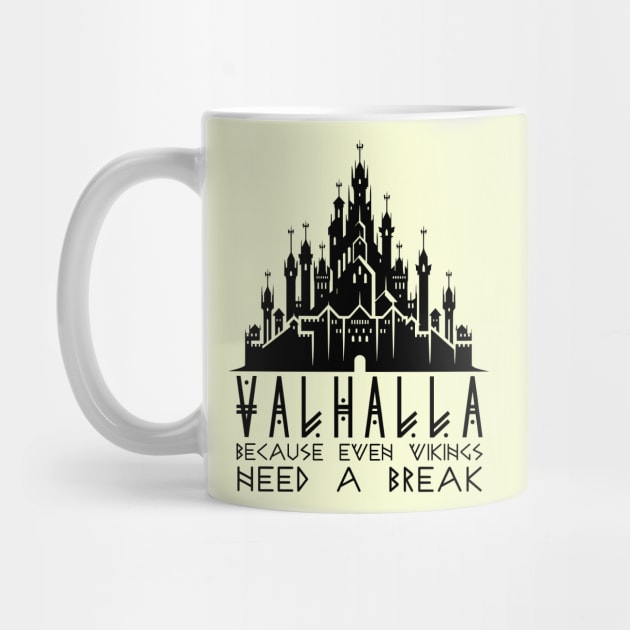 Valhalla: Because Even Vikings Need a Break - Valhalla Castle Silhouette by AmandaOlsenDesigns